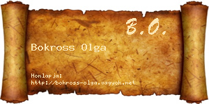 Bokross Olga névjegykártya